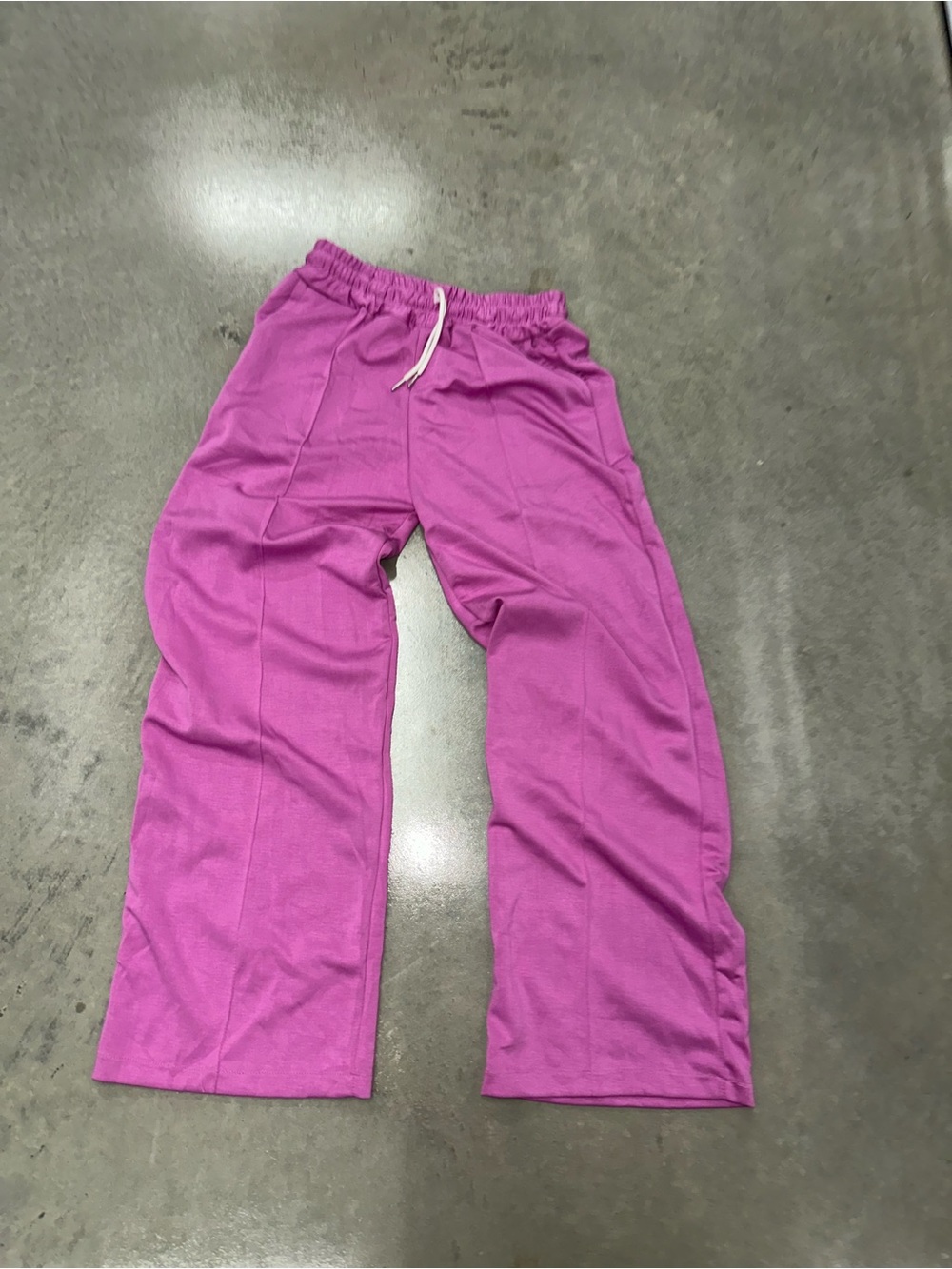 Bright Magenta Wide-Leg Drawstring Pants